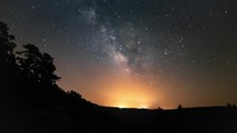 Time-lapse of the Milky Way over the rolling rills