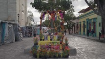 Day of The Dead Dia de los Muertos Ofrenda Altar on The Street Commemorating a Deceased People Oaxaca, Mexico