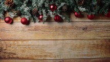 Background of a Christmas wooden table 