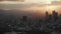 Aerial Mexico City Ciudad de México CDMX from Above during Sunset