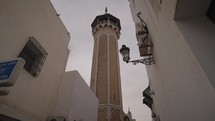 Minaret of mosque Hammouda-Pacha in Medina Old Town Tunis, Tunisia