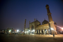 The Taj Mahal at night in India