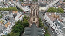 Historic Saint Martin Church and surrounding area in Cologne, Germany.