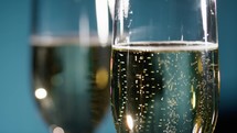 Sparkles coming up inside a Champagne Glass