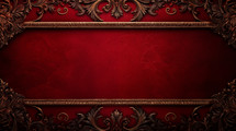 Ornate red and bronze frame textured background.