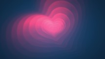 Pink heart on blue background