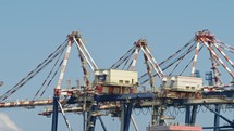 Cranes at work in the commercial port