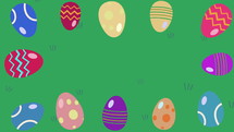 Colorful Easter Eggs Frame On Grass