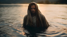 Man baptized in water