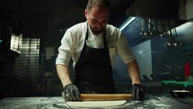Professional Chef Makes Lasagna In The Kitchen Of A Cruise Ship