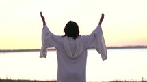 Jesus with raised hands 