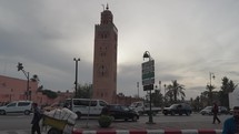 Medina Marrakesh, Morocco Old Town Cityscape and Minaret de la Koutoubia during Sunset