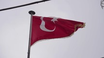 Turkish national flag in Slow Motion in Istanbul, Turkey