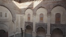 Al Attarine Madrasa Fes Fez, Morocco - 14th-century school for Islamic studies featuring ornate tile work and dramatic architecture