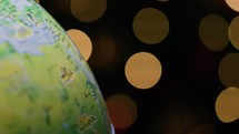 Christmas atmosphere with moving world globe