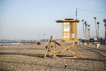 Lifeguard stand on a beach 