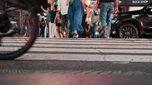 people crossing the street in new york