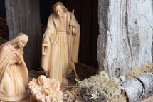 wooden holy family 