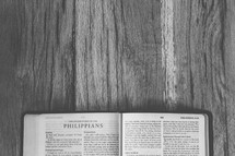Bible opened to Philippians 