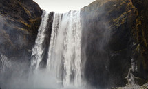Skogafoss waterfall in winter, Iceland