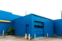 blue brick building 