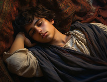 Joseph as a boy sleeping and dreaming