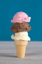 three scoops of ice cream 