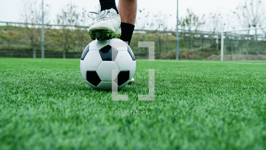 Player Dribbles Freestyle Soccer In The Field