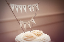wedding cake and best day ever banner 