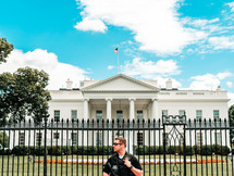 security guard in front of the White House 