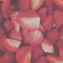 cut up strawberries 
