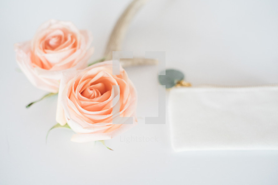 roses, antlers, white background 