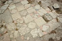 old tiles in Umm Qais, Jordan 