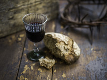 communion wine and bread 