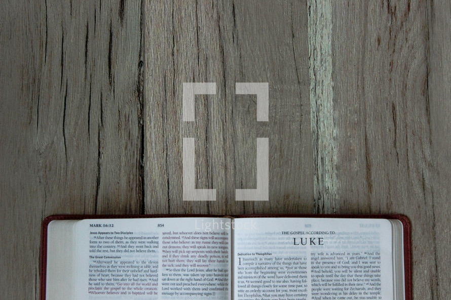 A Bible opened to Luke 