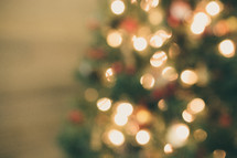 bokeh lights from a Christmas tree 