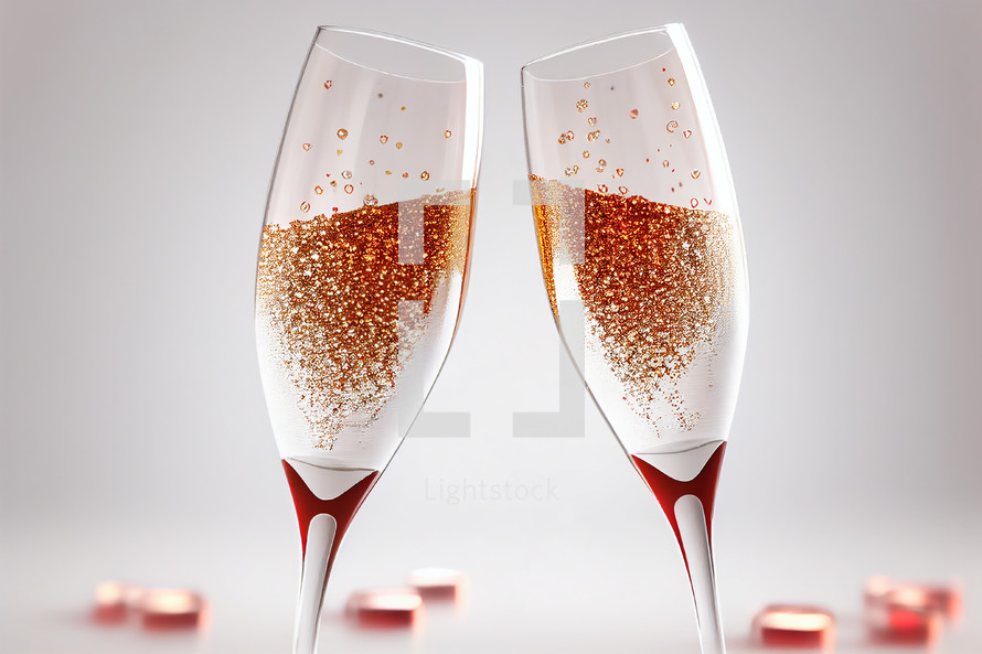 Champagne flutes for a celebration