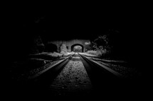 railroad tracks and tunnel 