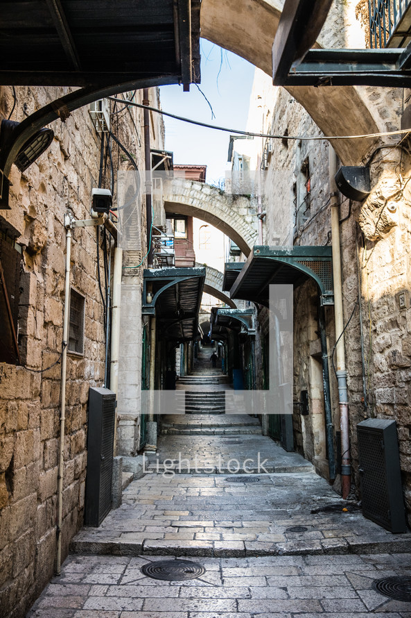 steps in an alley in Jerusalem 
