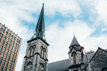 steeples on a church 