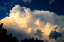 Clouds, sky during weather changes in Piedmont of North Carolina, near sunset