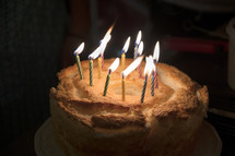 birthday candles on a cake 