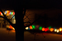Christmas lights display at night 