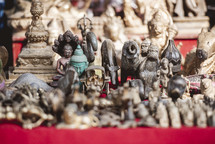 figurines at a market in Tibet