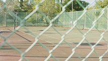 Abandoned and neglected tennis court due to corona virus outbreak