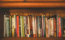 books on a book shelf 