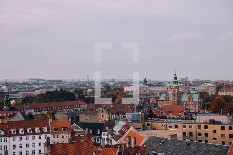 roofs of buildings in Copenhagen 
