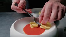 Pasta Composition With Red Sauce For A Gourmet Dish 