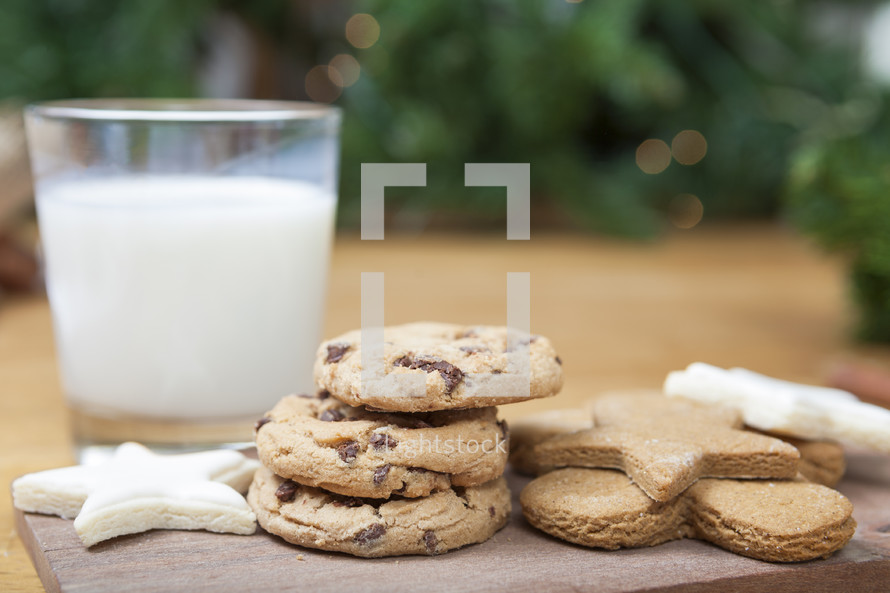 Christmas Cookies with Milk