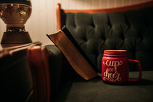 Cup of Cheer mug and Bible 